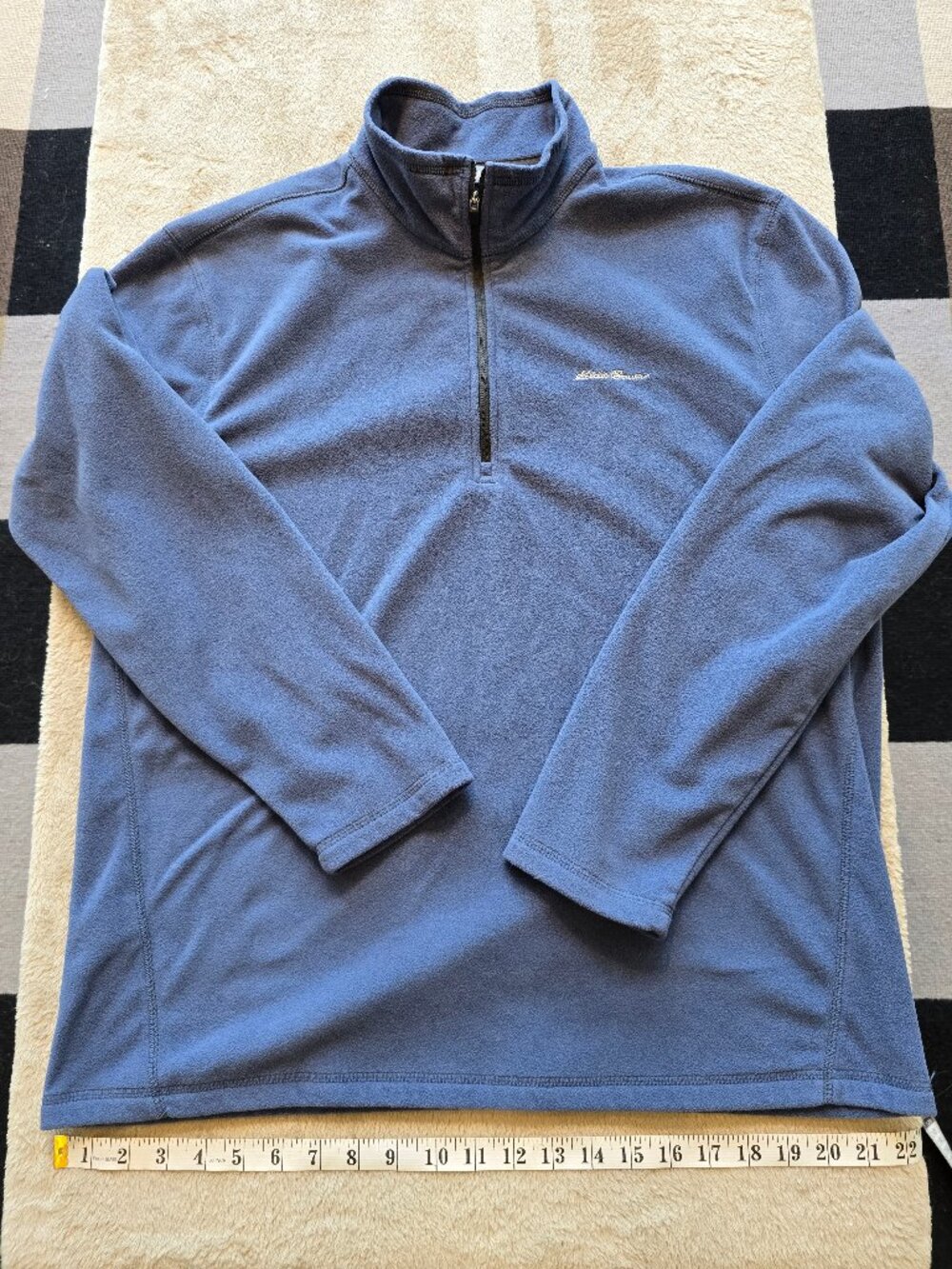 Eddie Bauer Men's 1/4 Zip Fleece Pullover - Medium Blue size large